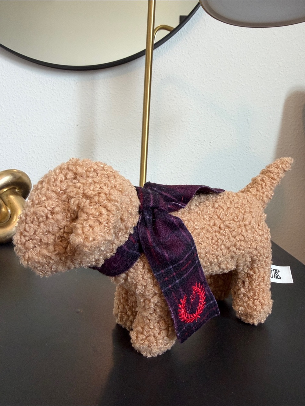 PINK Victoria’s Secret curly tan dog plush